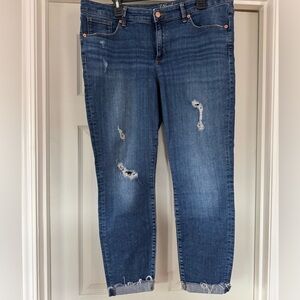Distressed Blue Jeans
